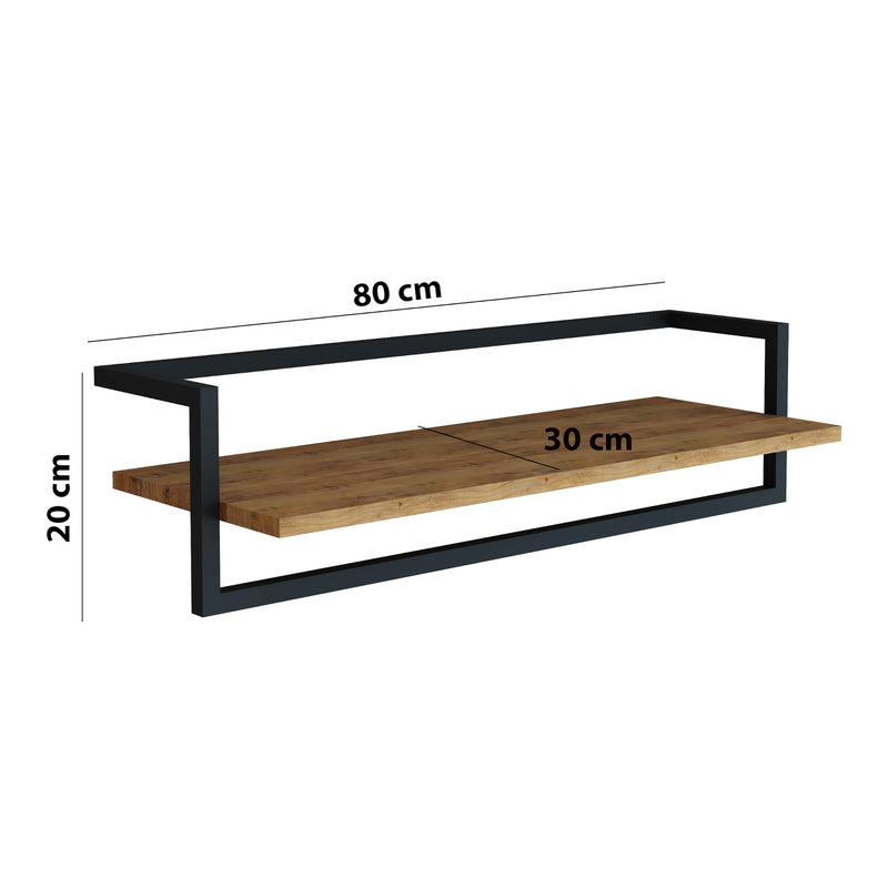 Målskitse Vægknagerække Evje 80x30x20cm træfarver/sort [en.casa].
