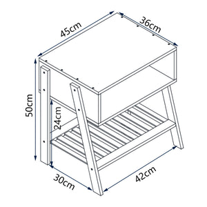 Sengebord Håbo 50x45x36 cm bambus [en.casa].