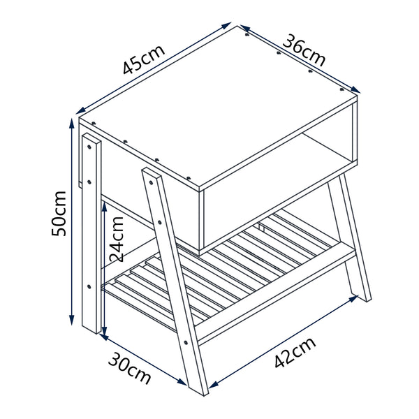 Sengebord Håbo 50x45x36 cm bambus [en.casa].