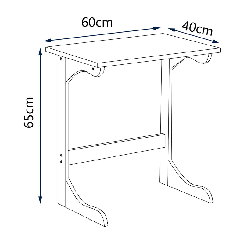 Målskitse Laptop-bord Hægebostad 65x60x40 cm bambus [en.casa].