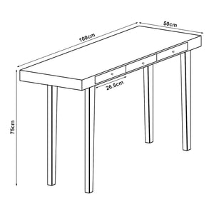 Skrivebord Hässleholm bambus 100x50x75cm natur [en.casa].