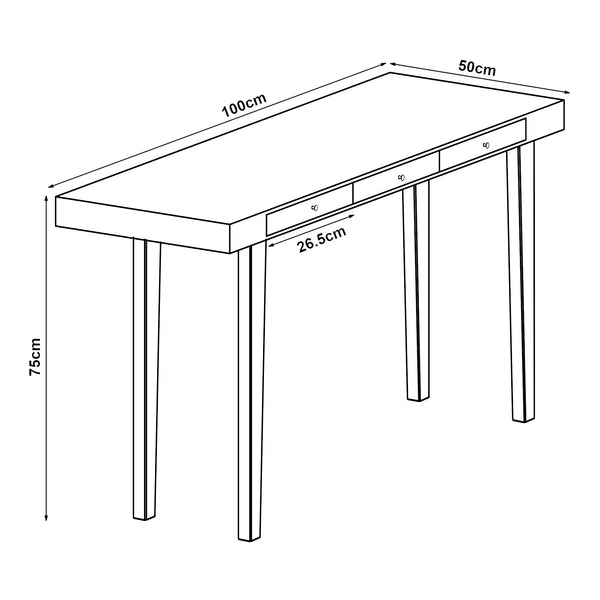 Skrivebord Hässleholm bambus 100x50x75cm natur [en.casa].