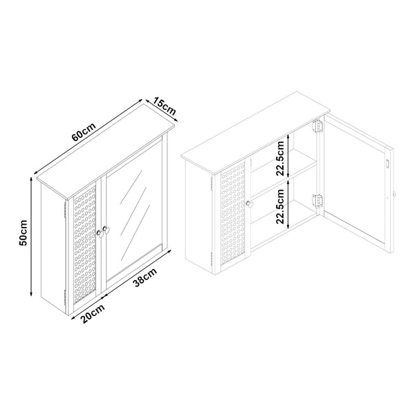 Karlsøy spejlkabinet 50x60x15cm hvid [en.casa].