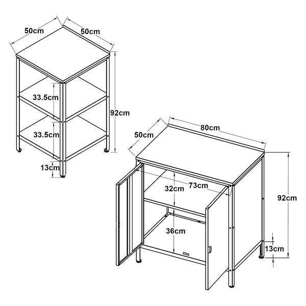 Udendørs sæt Bolognano gulvstående hylde og skab sort, mat [casa.pro]