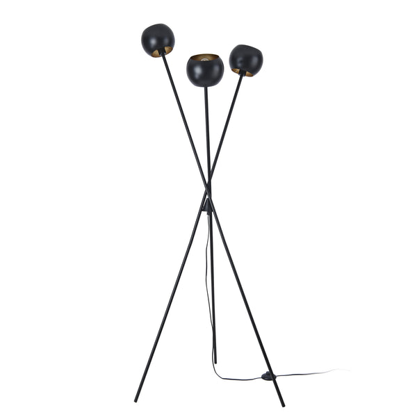 Gulvlampe Nykvarn 3-lys metal sort [lux.pro].