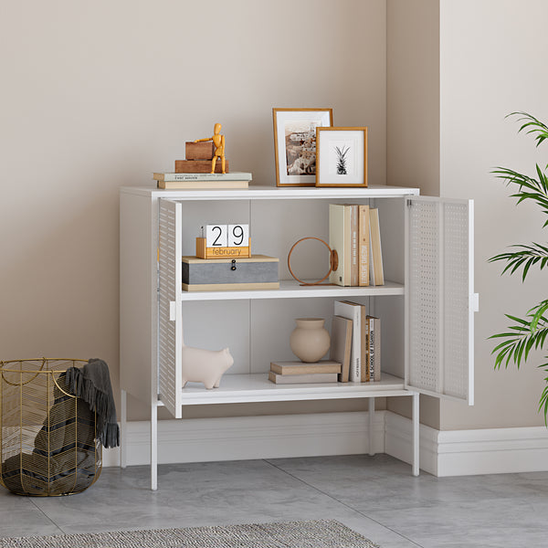 Sideboard Castelli 82,5 x 80 x 40 cm Hvid Stål [en.casa]