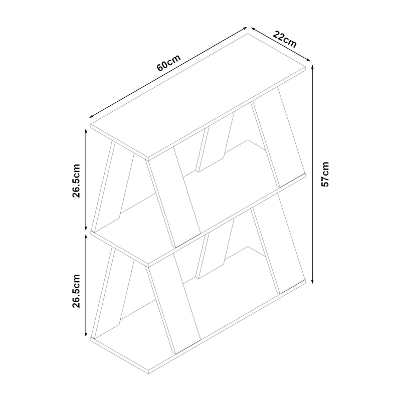 Målskitse Sidebord Nome 60x22x57cm egetræslook [en.casa].