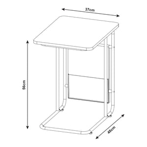 Laptop-bord Dyrøy 56x48x37cm hvid/eg [en.casa].
