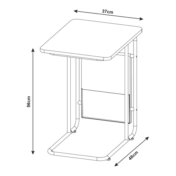 Laptop-bord Dyrøy 56x48x37cm hvid/eg [en.casa].