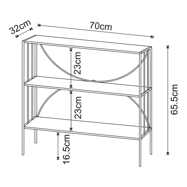 Konsolbord Baarn 65,5x70x32 cm sort [en.casa].