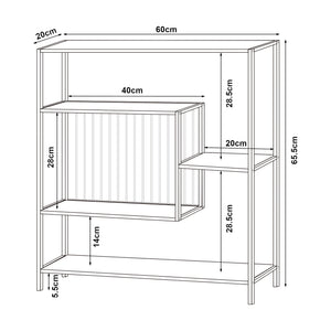 Konsolbord Beesel 65,5x60x20 cm sort [en.casa].