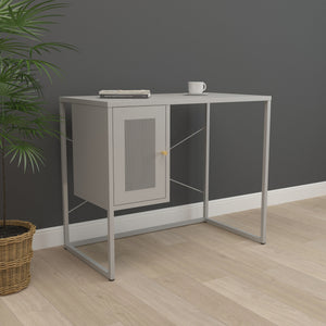 Skrivebord Sund Stål 75x100x50 cm Grå [en.casa]