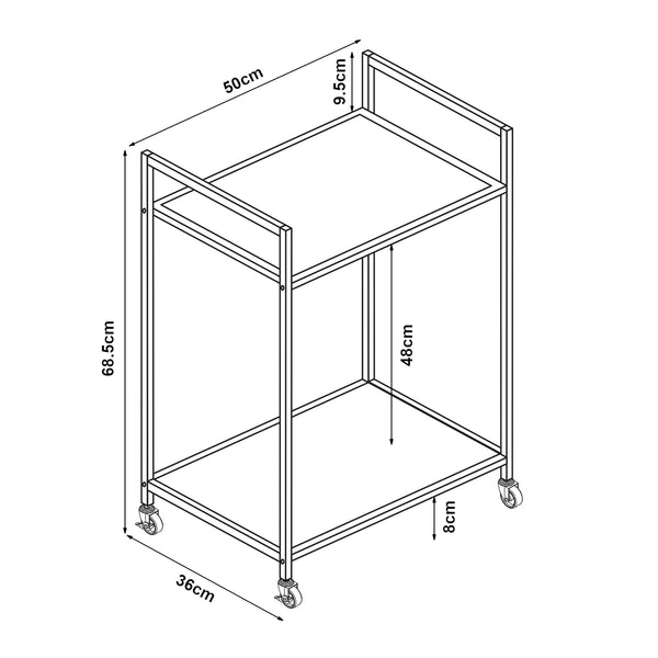 Serveringsvogn Lesja metal sort [en.casa].
