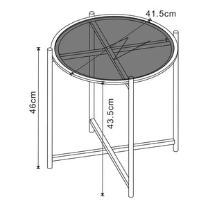 Lier sidebord med sort glasplade [en.casa].