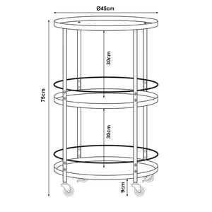Serveringsvogn Munkedal metal sort [en.casa].