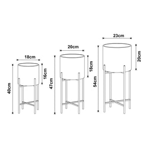 Plantestativ Orsa sæt med 3 metal sort [en.casa].