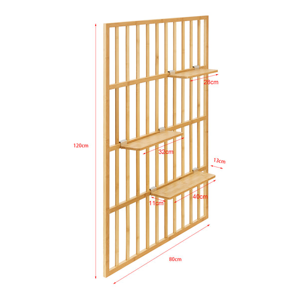 Væghylde Røst 120x80x13cm Bambus [en.casa]