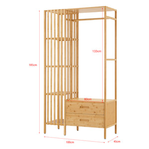 Garderobestativ Varanger 185x100x45 cm Bambus [en.casa]