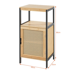 Badeskab Tervola 80x40x35cm Bambus Sort [en.casa]