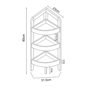 Tervola hjørnehylde 80x23x23 cm sort/bambus [en.casa].
