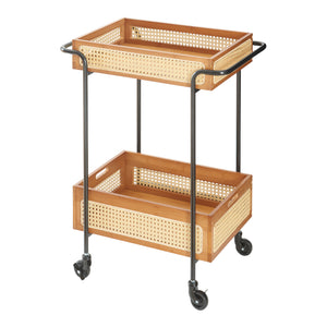 Serveringsvogn Tervola 81x61x39 cm rattanlook [en.casa]