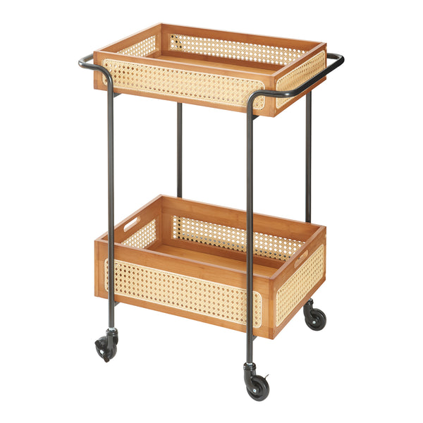 Serveringsvogn Tervola 81x61x39 cm rattanlook [en.casa]
