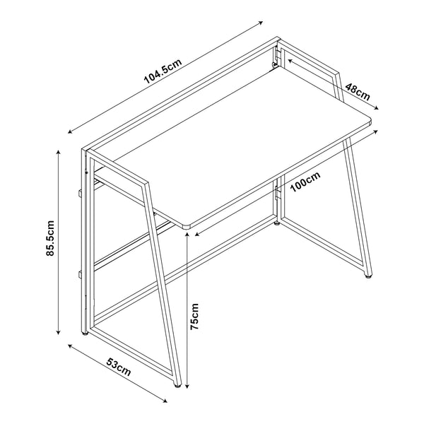 Klapbord Ringerike 104,5x53x85,5cm sort/valnød [en.casa].