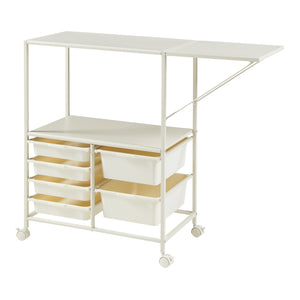 Trolley Sørfold med kasser 100x37x85cm Hvid [en.casa].