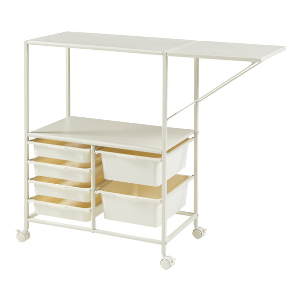 Trolley Sørfold med kasser 100x37x85cm Hvid [en.casa].