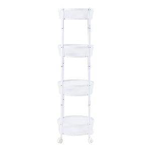 Trolley Sørreisa med 4 niveauer 123xØ37,5cm Hvid [en.casa].