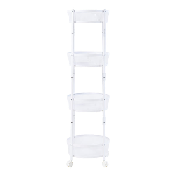 Trolley Sørreisa med 4 niveauer 123xØ37,5cm Hvid [en.casa].