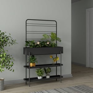 Udendørs plantestativ Aalsmeer metal 154x96x24 cm sort [casa.pro].