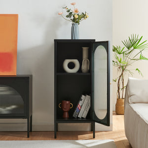 Sideskab Karlskrona 102x43x40 cm sort, mat [en.casa]