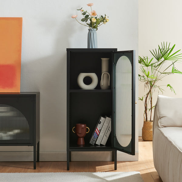 Sideskab Karlskrona 102x43x40 cm sort, mat [en.casa]