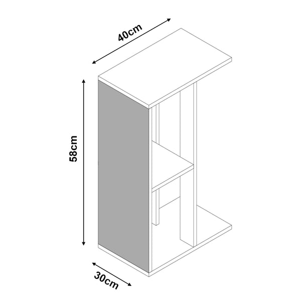 Sidebord med ridseflade Ljungby Hvid [en.casa]