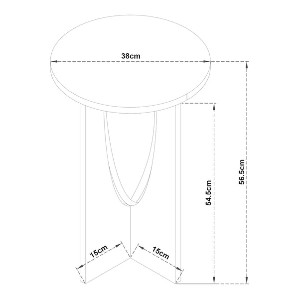 Sidebord Rindal 38x56,5 cm Eg-look [en.casa]