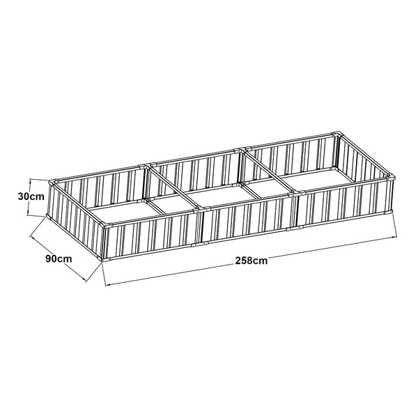 Højseng Albrandswaard 258x90x30 cm antracit [en.casa].