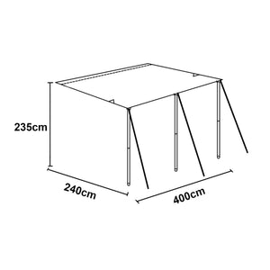 Campingvognsforhæng Beuningen 400x240x235 cm Grå [pro.tec]