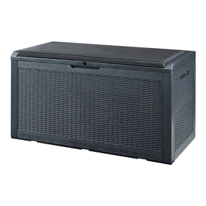 Opbevaringsboks Atella 122x54,5x65cm sort, rattan-look [casa.pro].