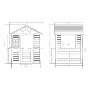 Legehus Acciano 131x113x97 cm fyrretræ [casa.pro]