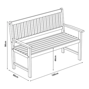 Havnebænk Canzano 120x58x90 cm [casa.pro]