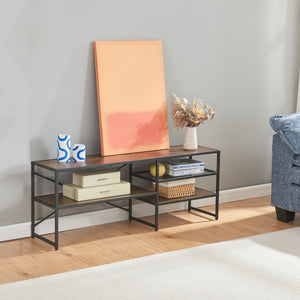 Tv-bord Västiarharg 120x30x46 cm Sort/Valnøddeudseende [en.casa]