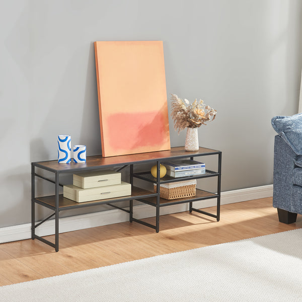 Tv-bord Västiarharg 120x30x46 cm Sort/Valnøddeudseende [en.casa]