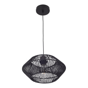 Hængelampe Amersham Metal+Rattan Sort [lux.pro]
