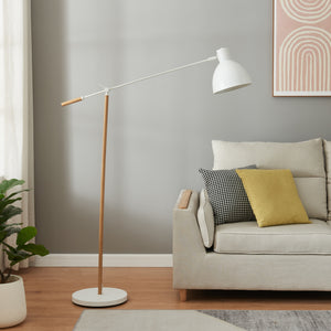 Banchory metalgulvlampe 163 cm træ-effekt/hvid [lux.pro]