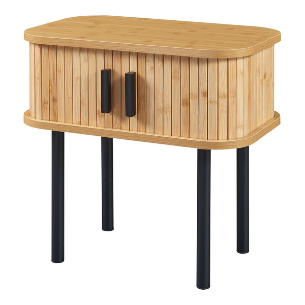 Sidebord Tvedestrand 48x30x45 cm Træfarvet/Sort [en.casa]