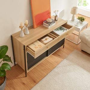 TV-skab Tysnes 120x40x75 cm Eg/Sort [en.casa]