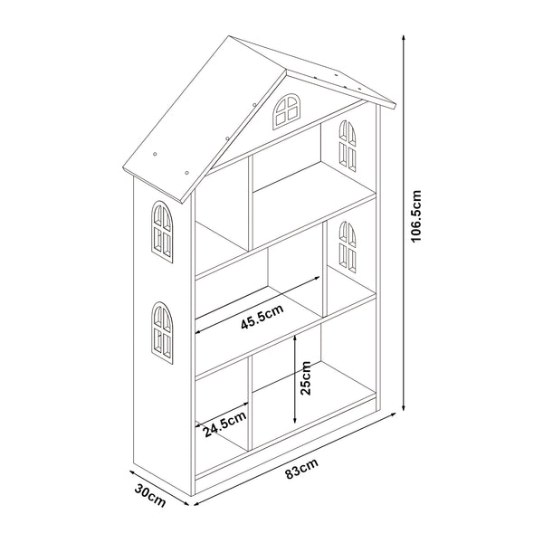 Børnehylde Vipsali 107x83x30 cm [en.casa]