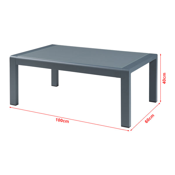 Udendørs sofabord Avise Aluminium Glas Antracit [casa.pro]
