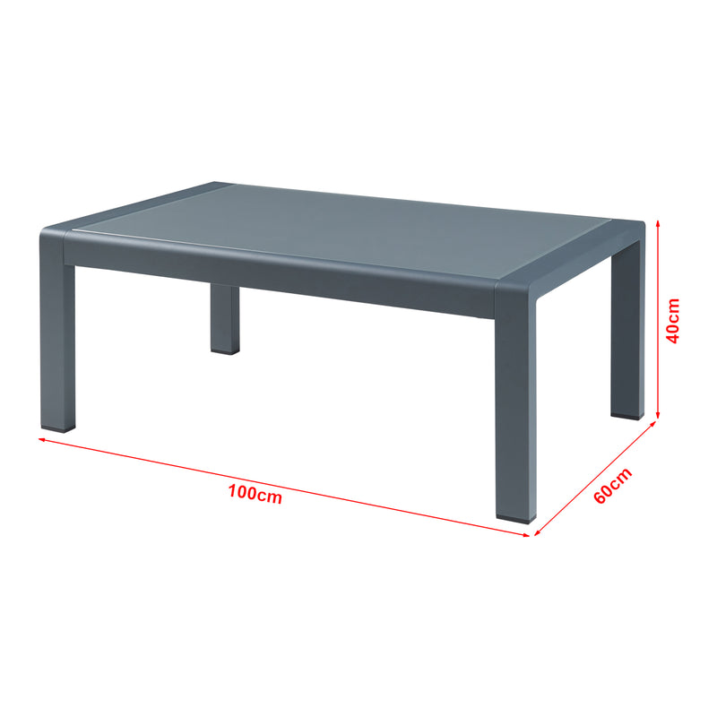 Målskitse Udendørs sofabord Avise Aluminium Glas Antracit [casa.pro]